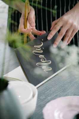 close up of holding a menu